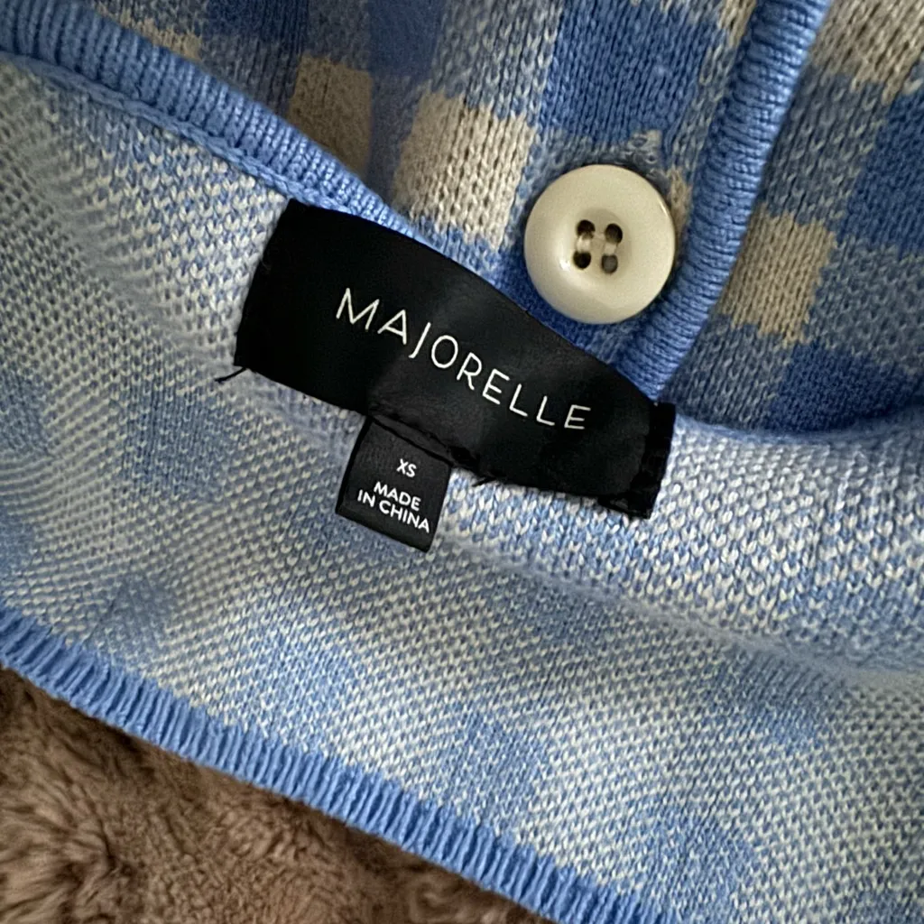 MAJORELLE Addy Cropped Halter Top xs knit gingham revolve - Image 7