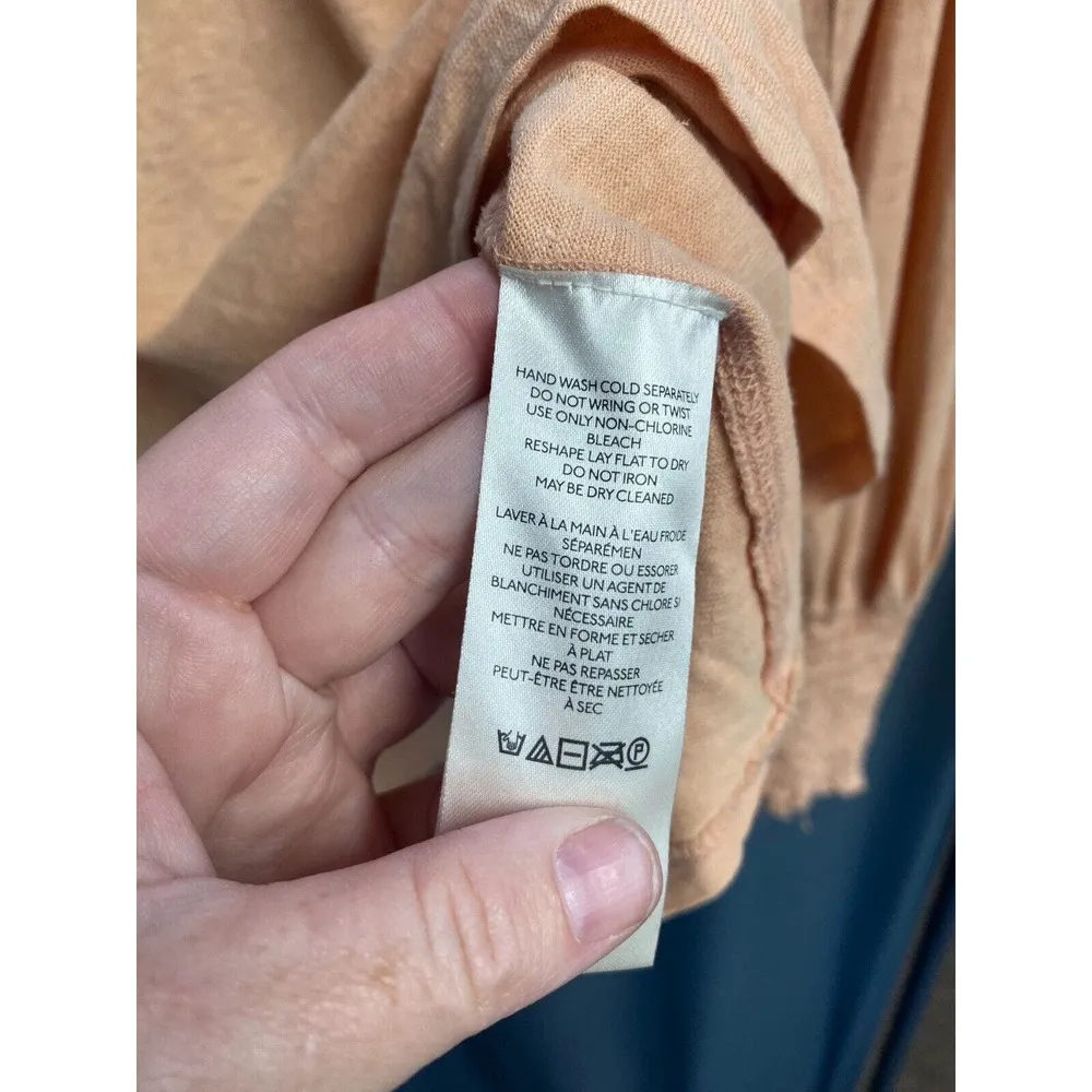 We The Free Blouse Top Womens XS Beige Long Ruched Sleeve Scoop Neck Hipster B64 - Image 3