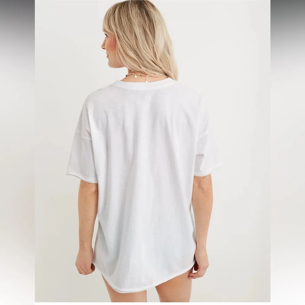 Aerie Graphic Oversized Boyfriend T-Shirt ‘SUMMER FUN’ Rainbow Ombre - size M - Image 11