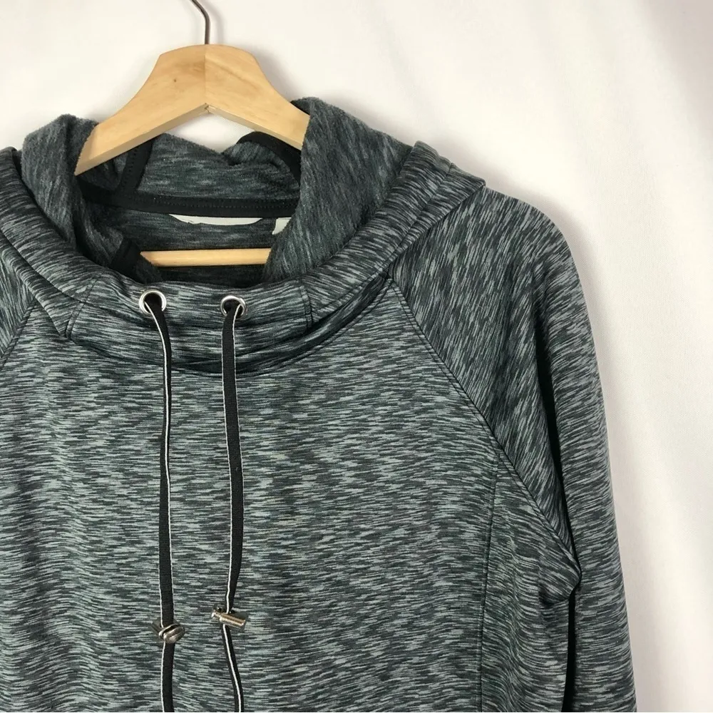 Athleta Heather Black Tranquility Athletic Hoodie Sweatshirt M - Image 3