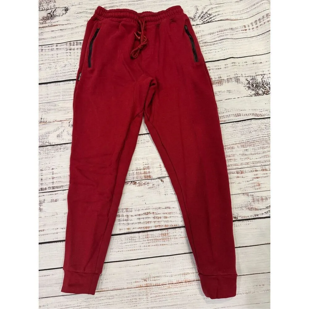 Flag Nor Fail Unisex Essential Fleece V2 Joggers in Bloodstone Red Extra Small Size XS - Image 4
