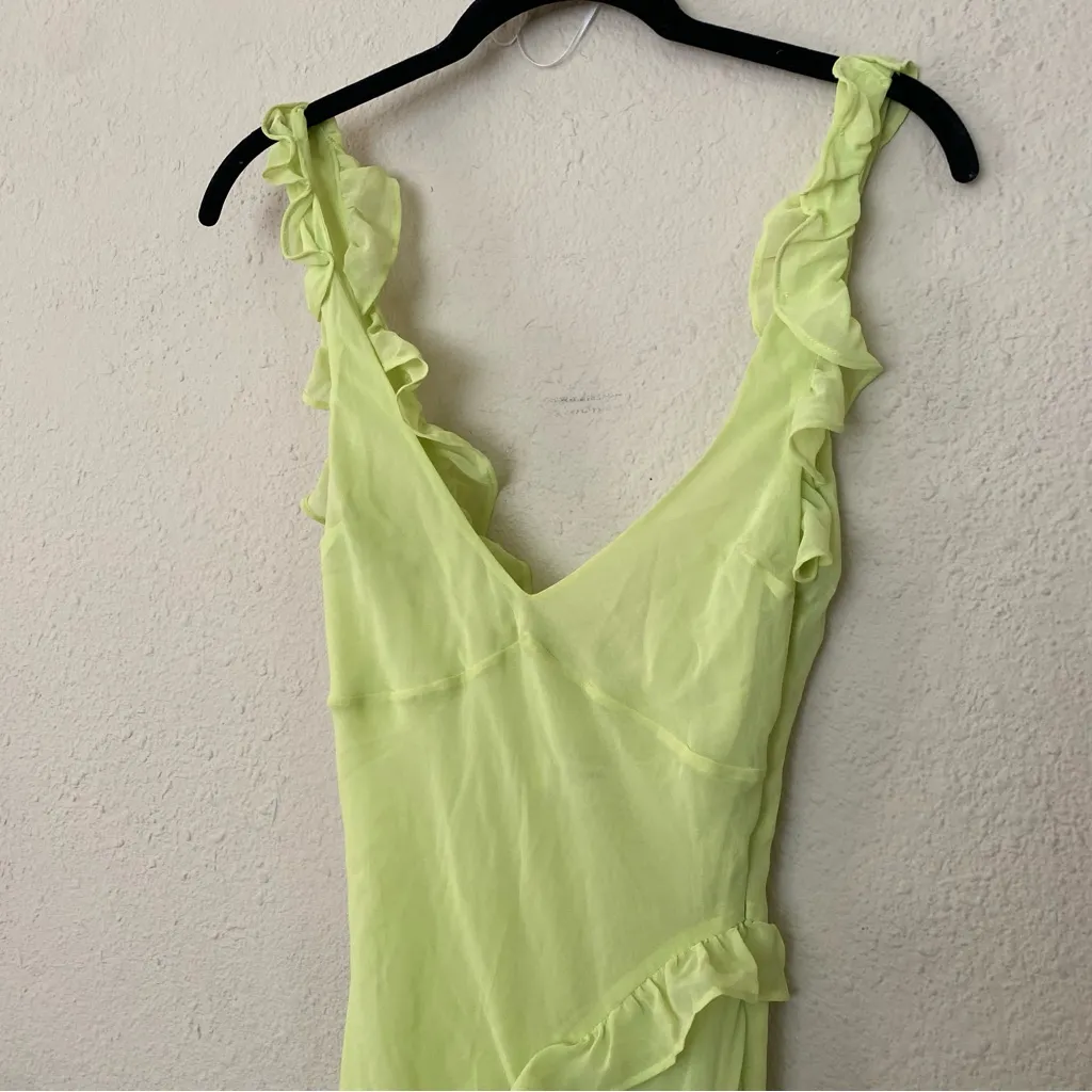 HOUSE OF‎ CB 'Pixie' Lime Ruffle Maxi Dress NWOT size XS - Image 13