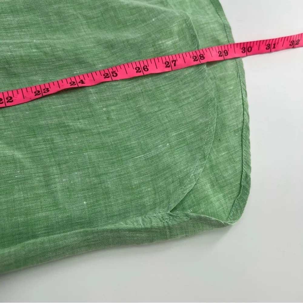 J. McLaughlin Britt linen button down top green sz XL - Image 5