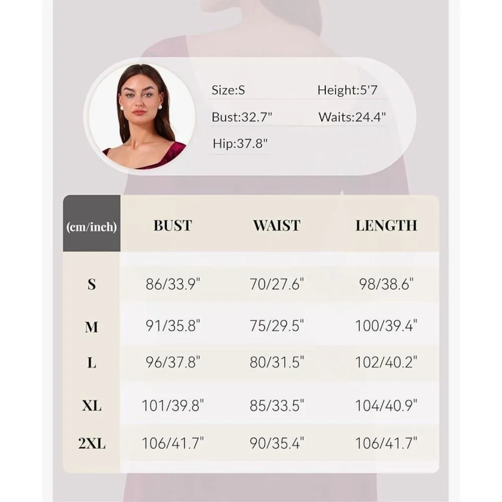 NEW Velvet Square Neck Mini Dress Long Sleeve Cocktail Dress S Red - Image 4