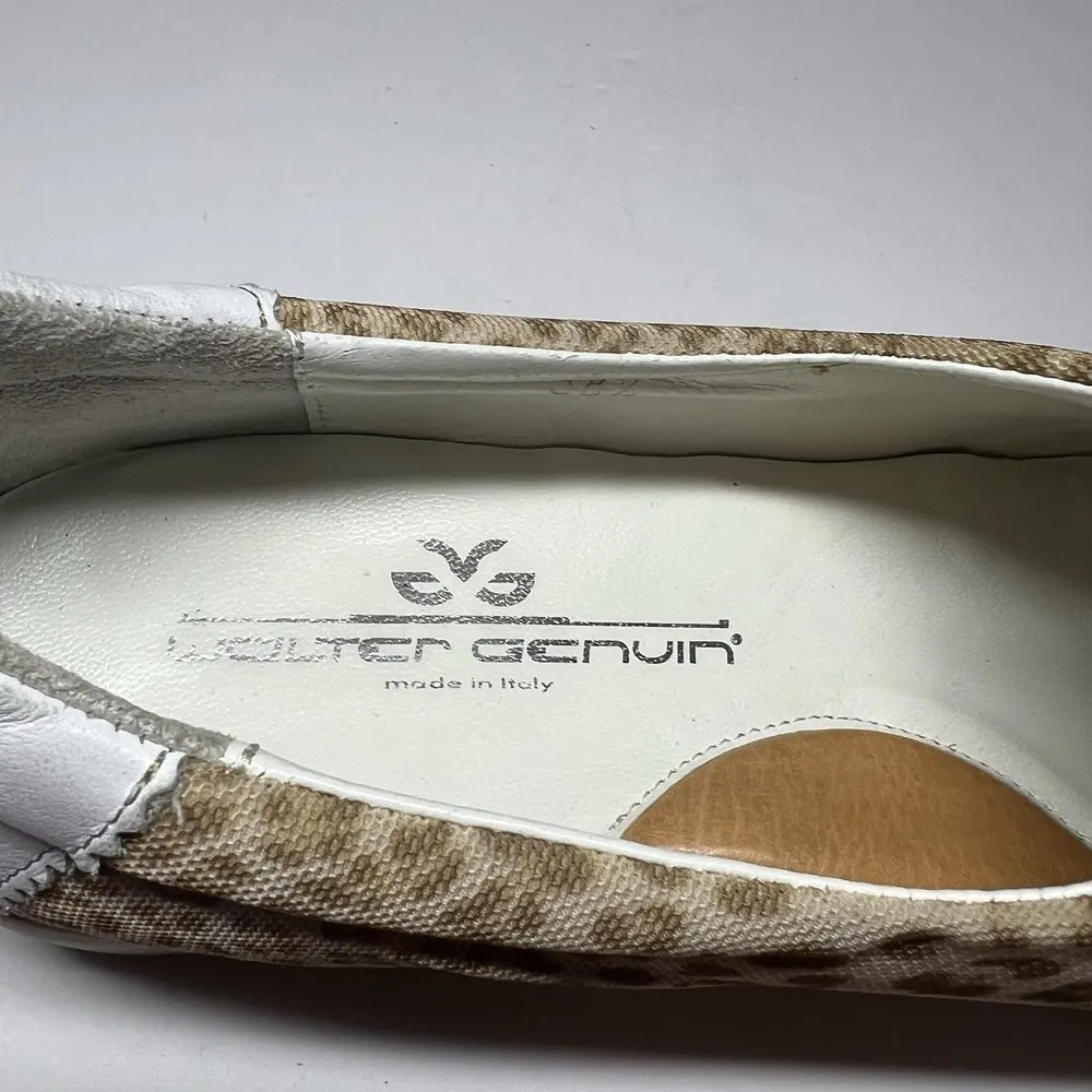Walter Genuin Linea Stretch Ladies Golf Shoes 8/38.5 Leopard Print Italy Tan - Image 4