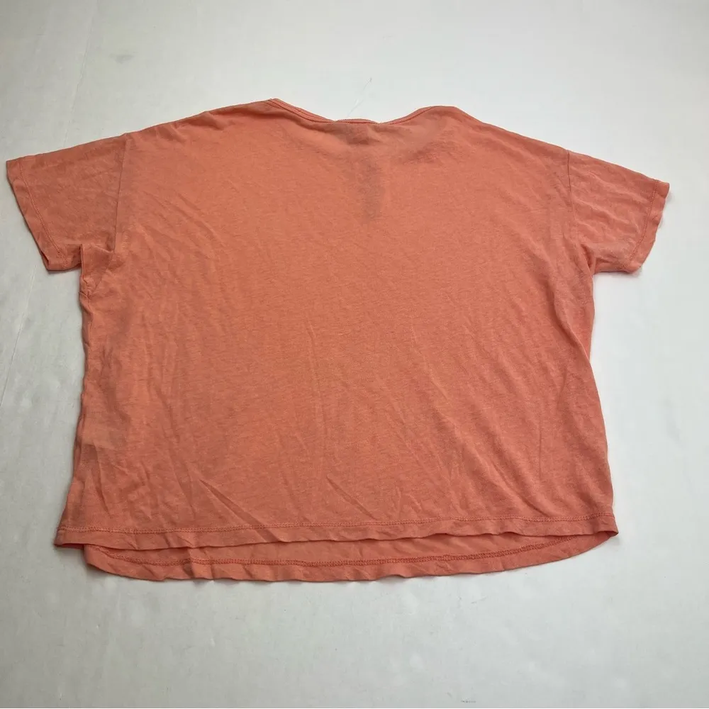 Marine Layer Hemp Cotton Blend Top Short Sleeve Shirt Women Size Small Peach NEW - Image 10