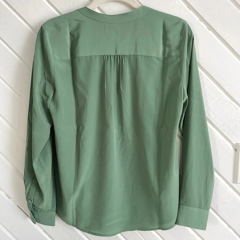 J.Crew Factory Petite Popover Placket Blouse in Gatlin Green Petite Small PS NWT Size undefined - Image 8