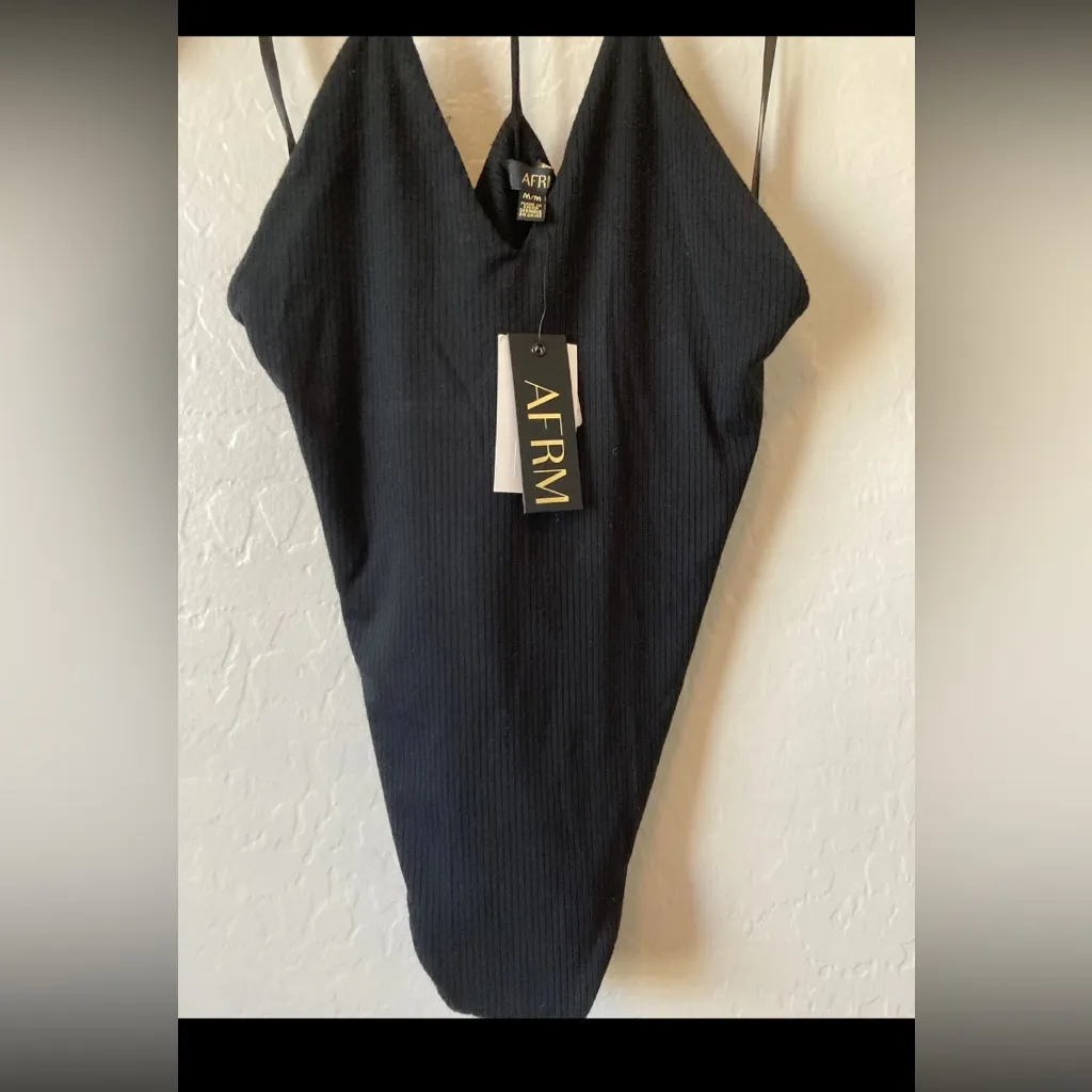 AFRM Black Strappy Bodysuit Size M - Image 2