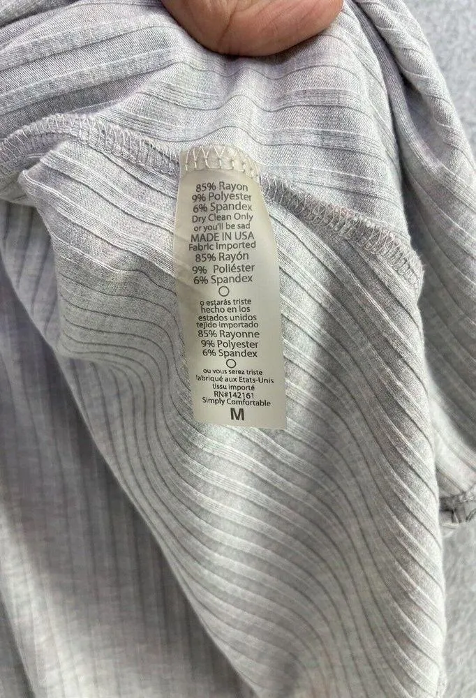 Lularoe Women's Long Cardigan Long Sleeve Gray Floral Ribbed Size Medium - Image 5