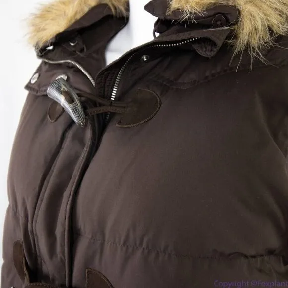Lauren Ralph Lauren Women's Brown down vest with faux fur collar,‎ M - Image 7