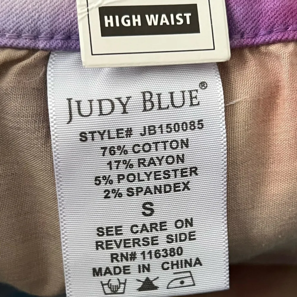 NWT Judy Blue Snow Cone Tie Dye Cut Off High Waist Shorts | Small - Image 9