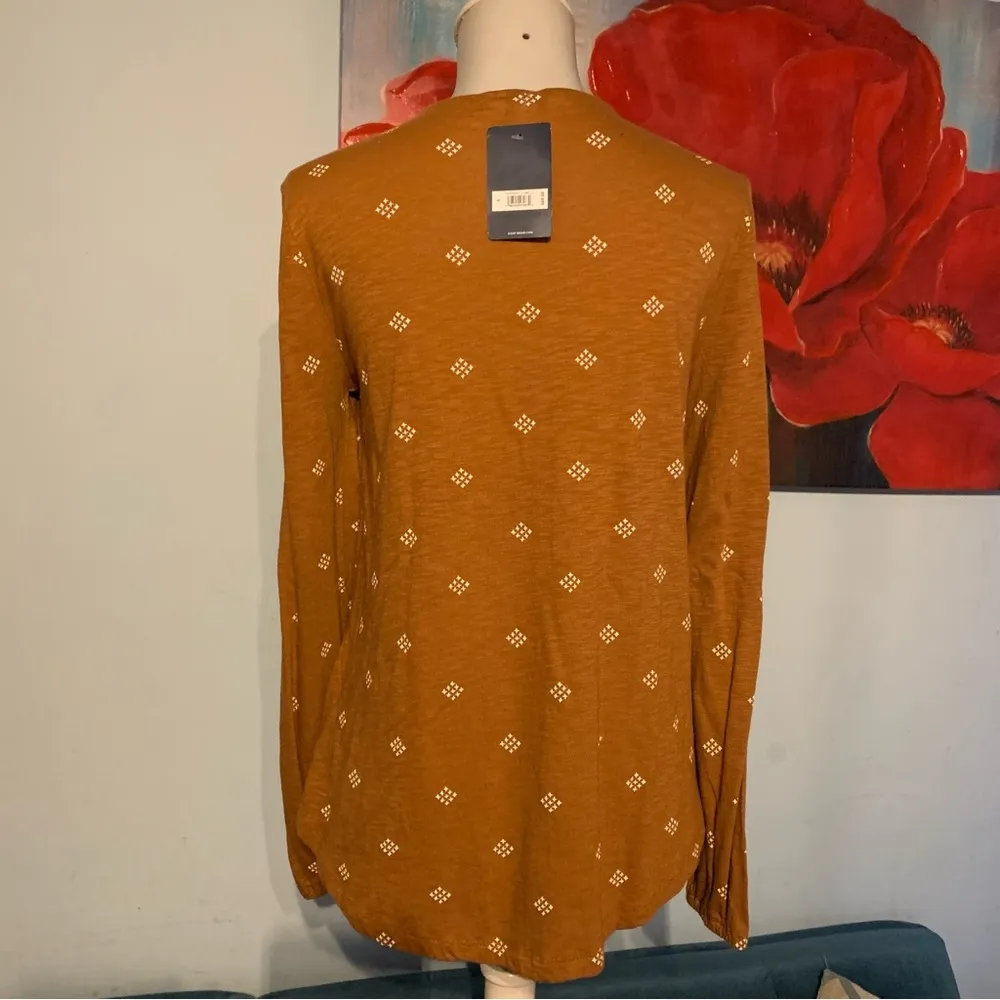 New NWT Lucky Brand Top Size S Small Rust Tassel Popover Boho  Blouse Rtl $50 - Image 4