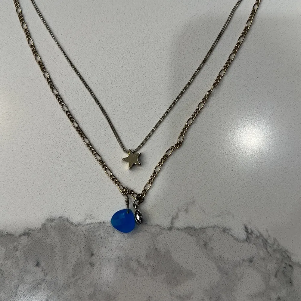 Double Necklace Star Stone Crystal Blue Necklace - Image 2