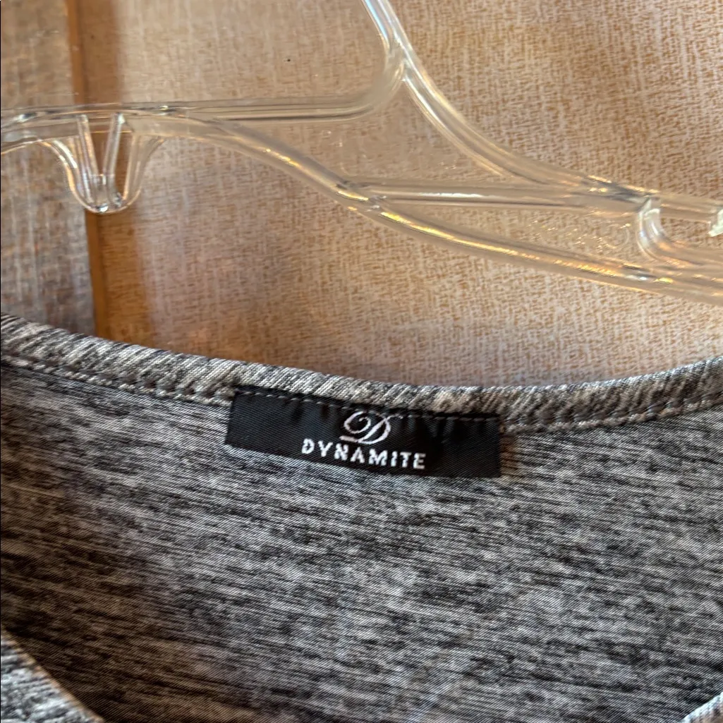 Dynamite Heather Gray Ruffle Sleeve Top large - Image 3