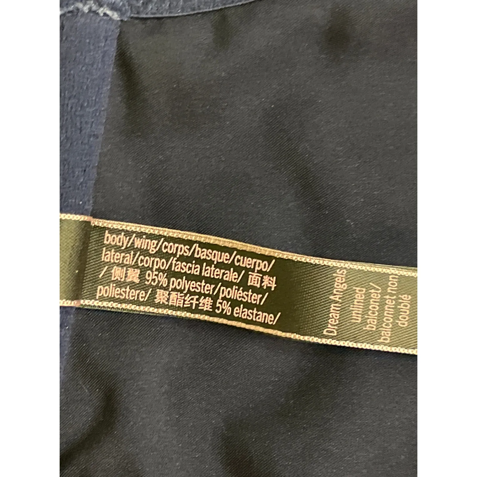 Victoria's Secret Dream Angels Unlined Balconette bra navy blue, size  36 DDD - Image 12