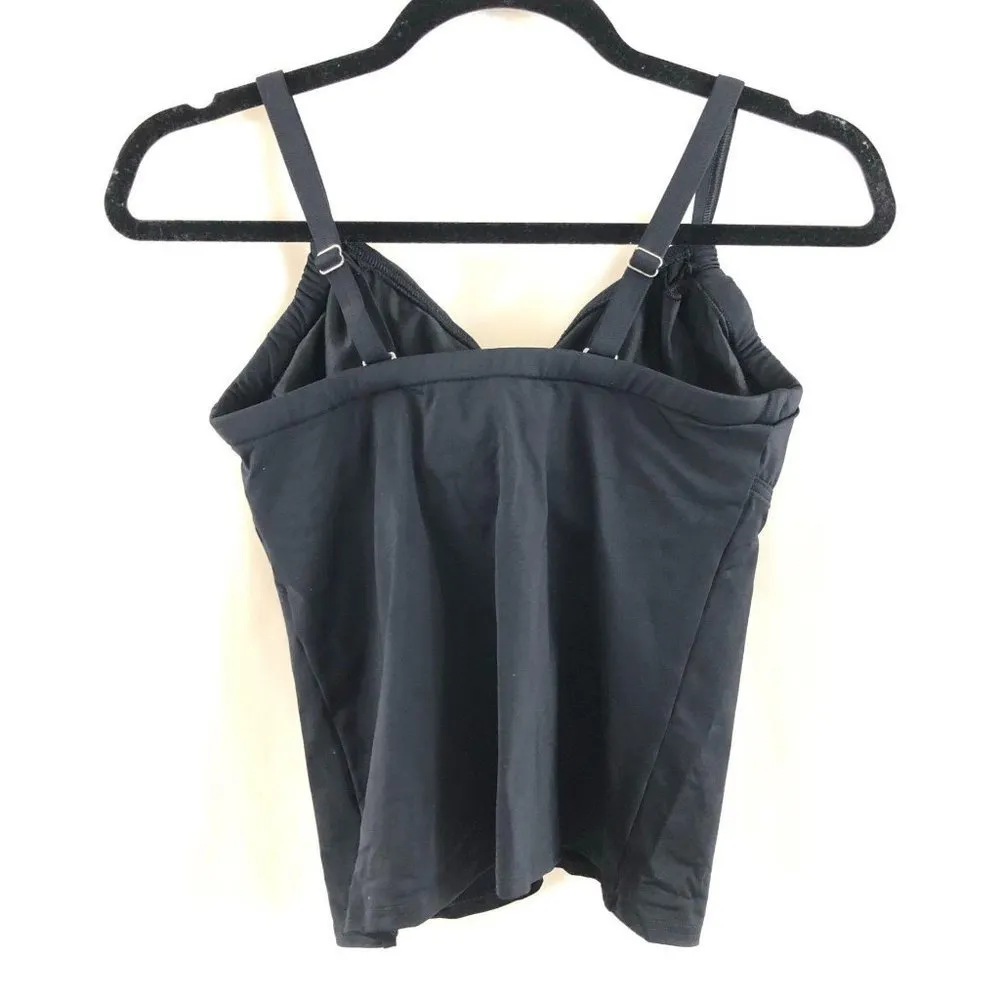 Lands End Swim Tankini Top Underwire Black 4 D - Image 2