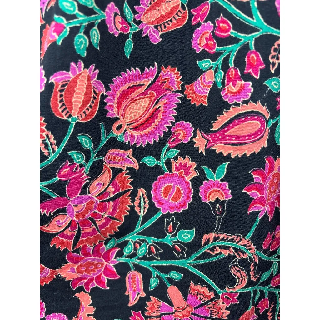 Women’s Knox Rose 1X Black Multicolored Floral Blouse w/ Lace Details - Image 3