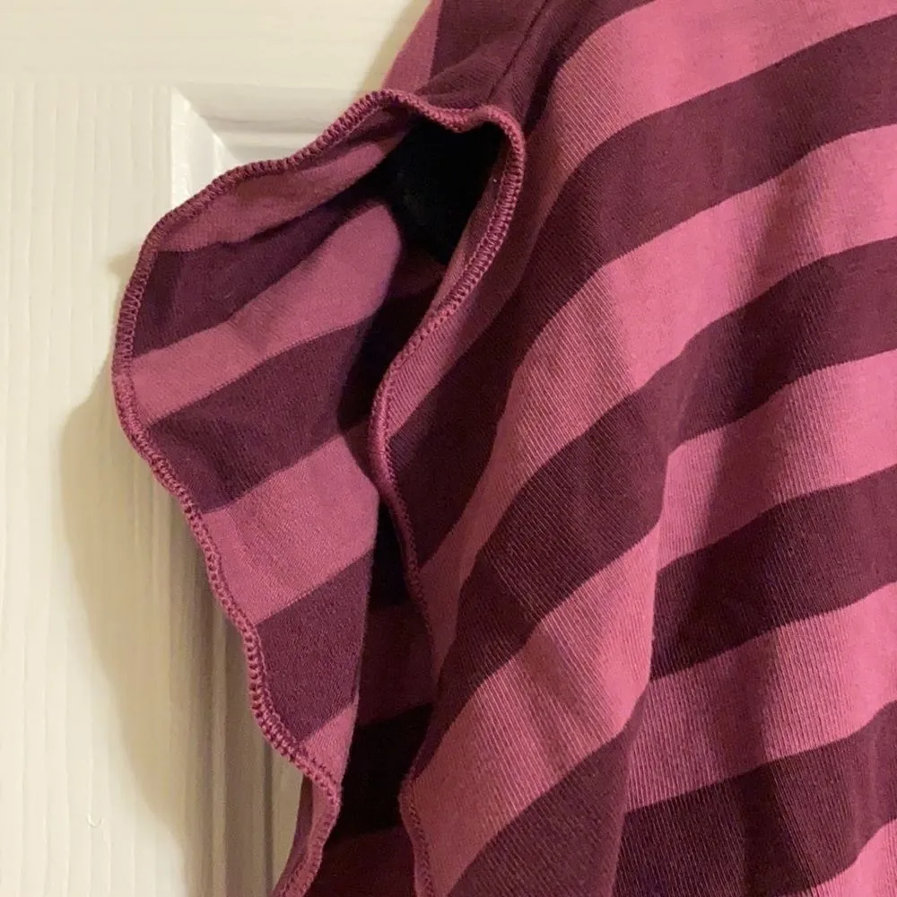 Ella Moss Purple Striped V Neck Side Tie Top - Image 5