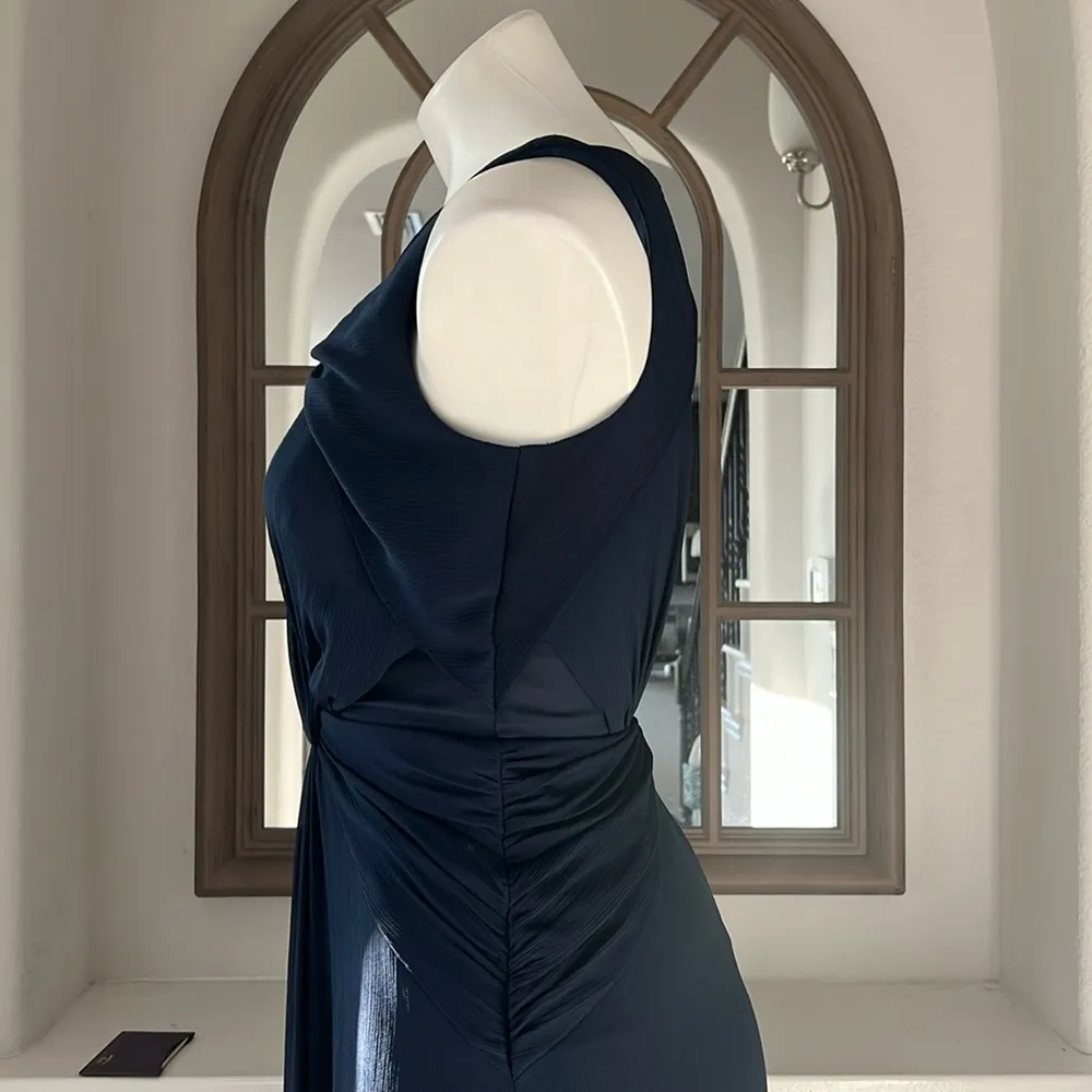 Badgley Mischka Navy Petunia Gown, Maxi Size 2 EXCELLENT Condition! Retail $795 - Image 10