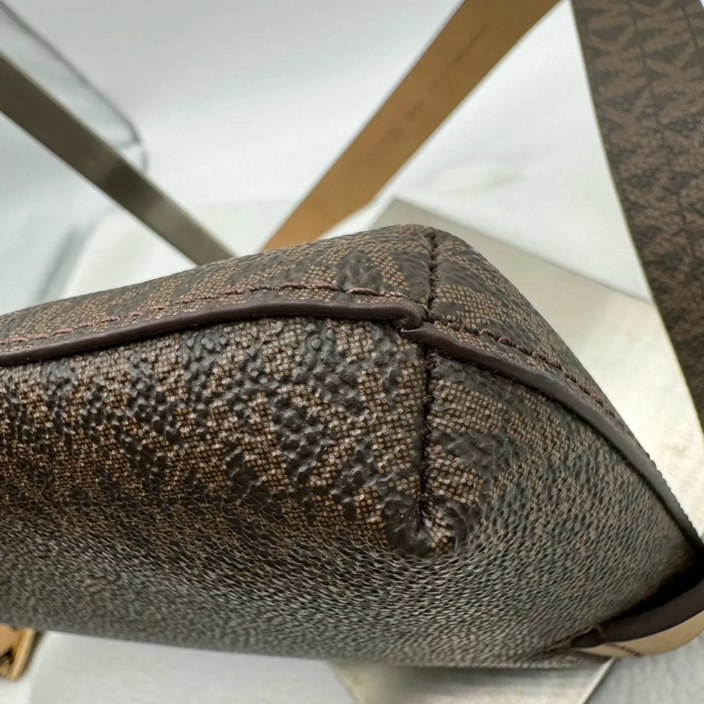 Michael Kors Brown & Tan Stripe Signature Bag Waist Fanny Pack Belt Retail $99 - Image 8