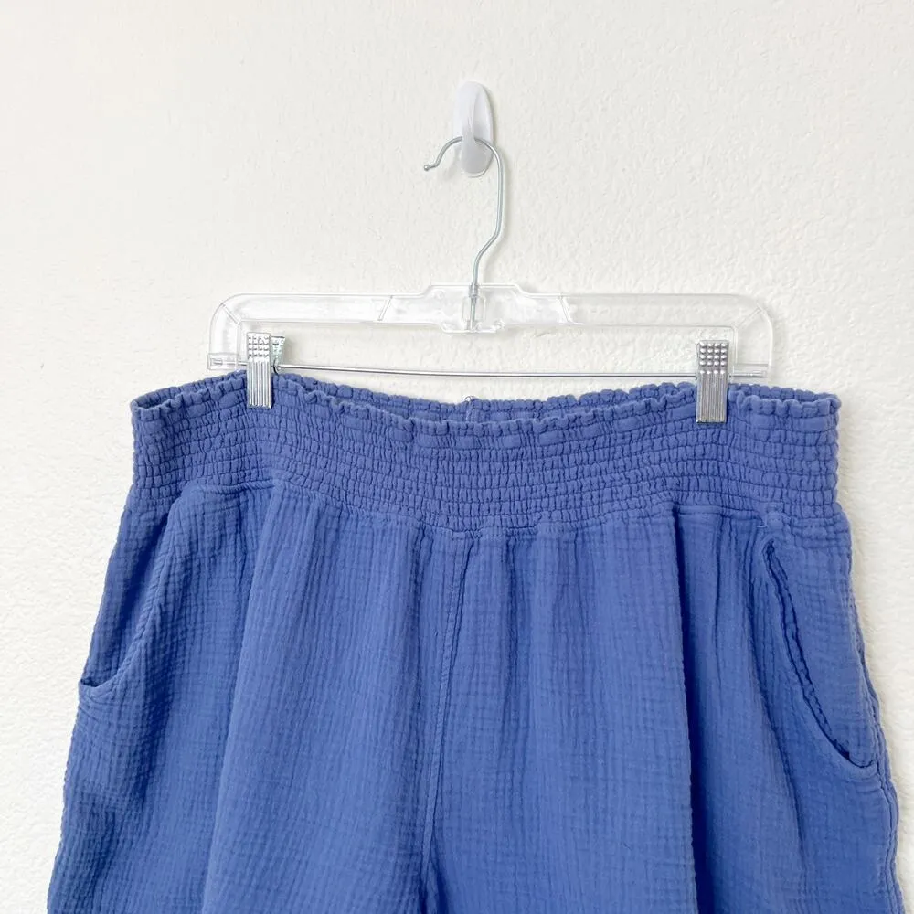 [Three Dots] Periwinkle Blue Cotton Gauze High Rise Elastic Waist Shorts Sz XXL - Image 5