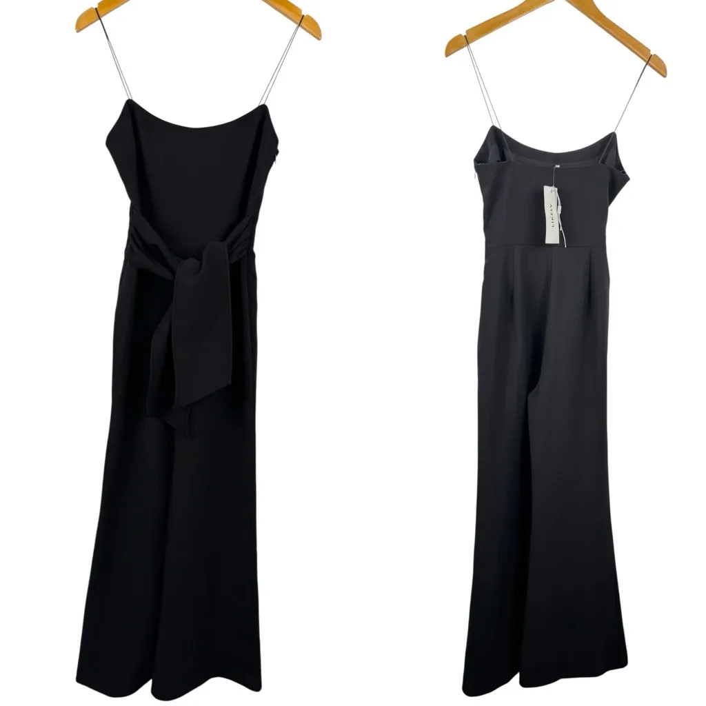 NWT LIKELY Genevieve Jumpsuit Black Belted Wide Leg Sleeveless Size 2 - Image 2