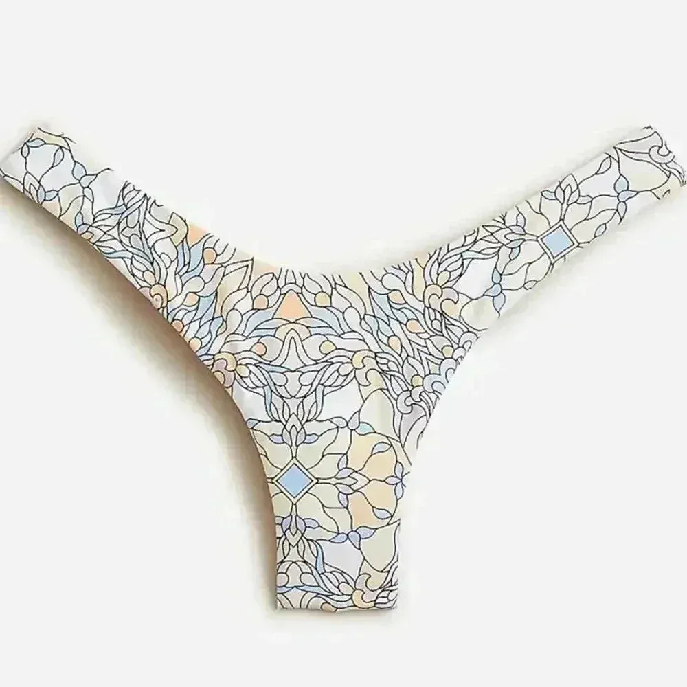 J.Crew Active curved waist cheeky bikini bottom kaleidoscope print Size 2X NWT - Image 4