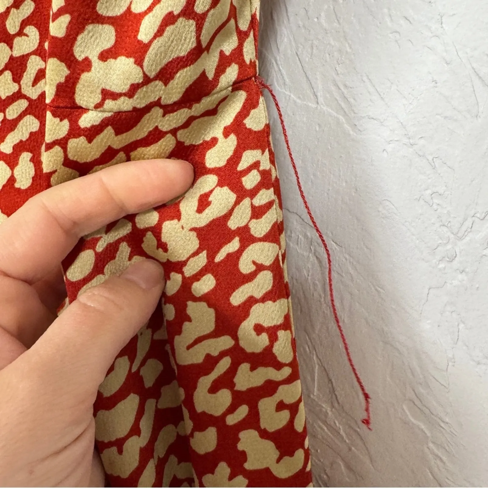 Majorelle Shiloh Red Leopard Print Mini Dress Womens XS Ruffled Coquette Belt - Image 13