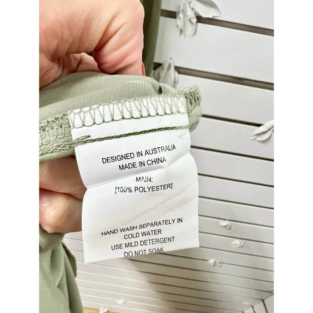 Petal & Pup 3/4 Sleeve V-Neck Yonder Slit Maxi Dress Olive Women's Size US 2 - Image 6