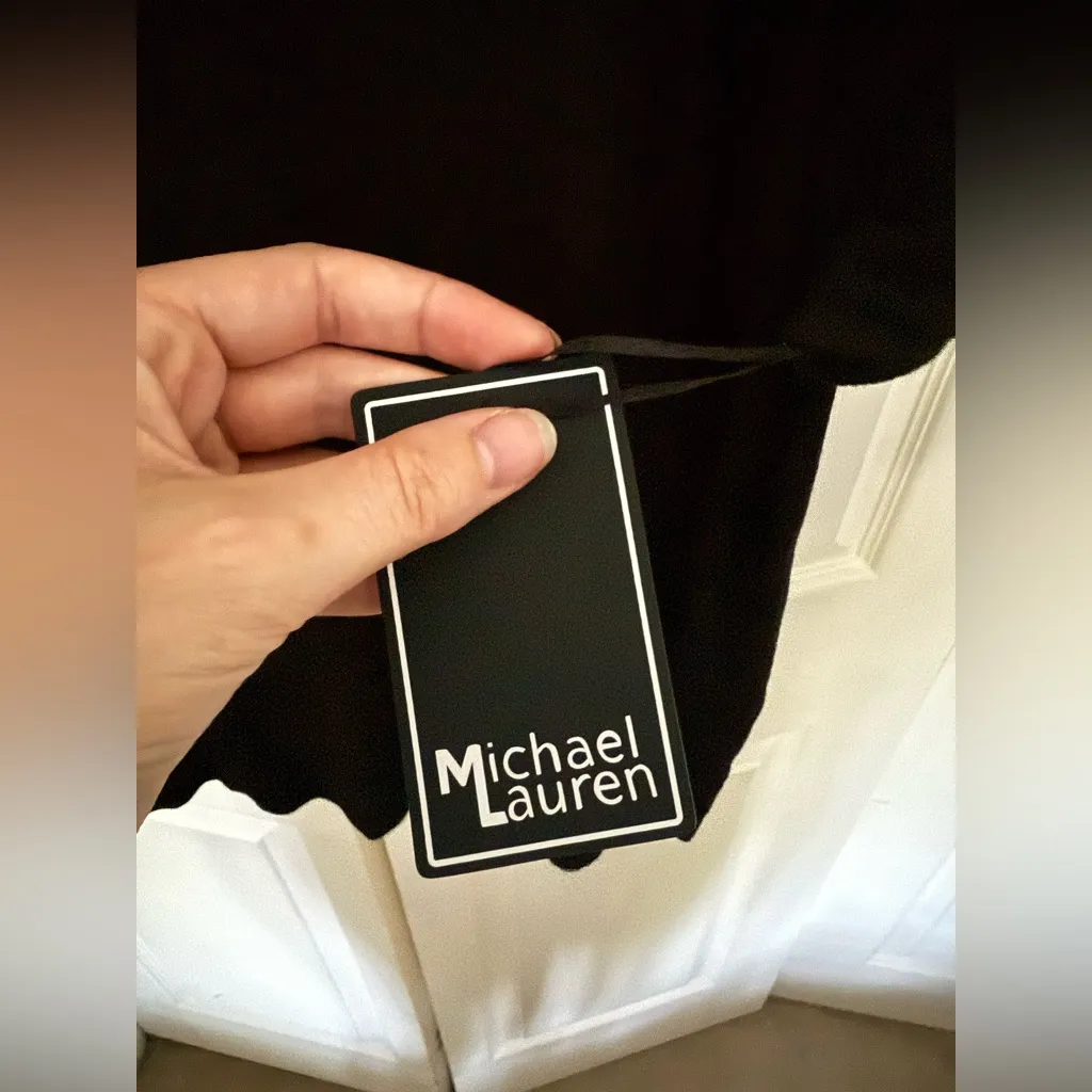 NWT Michael Lauren Black Ribbed Scoopneck Flowy Tee T-Shirt Size XS - Image 8