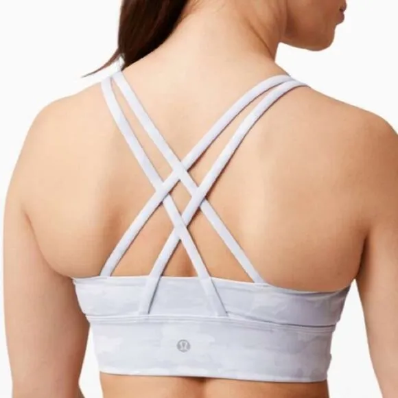 LuLuLemon Energy Luxtreme Sports Bra size 4 Gray and White - Image 2