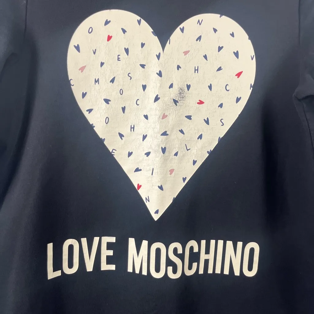 Love Moschino black heart sweatshirt dress size 4 - Image 3