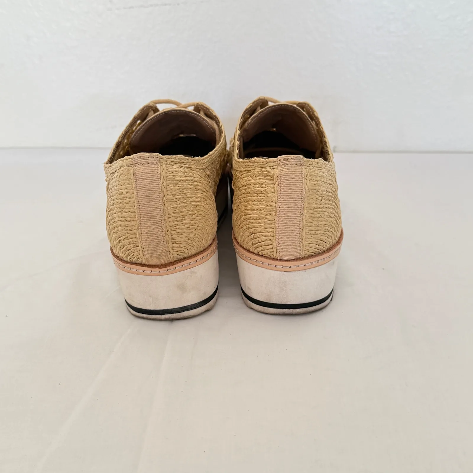 Chelsea & Violet Pennytwo Raffia Platform Laceup Sneaker Sz 9 Street Casual Boho - Image 5