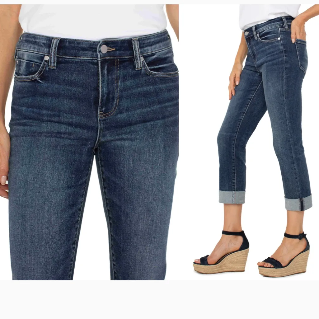 NWT Liverpool X Nordstrom Charlie Crop Wide Rolled Cuff 16 Stretch - Image 4