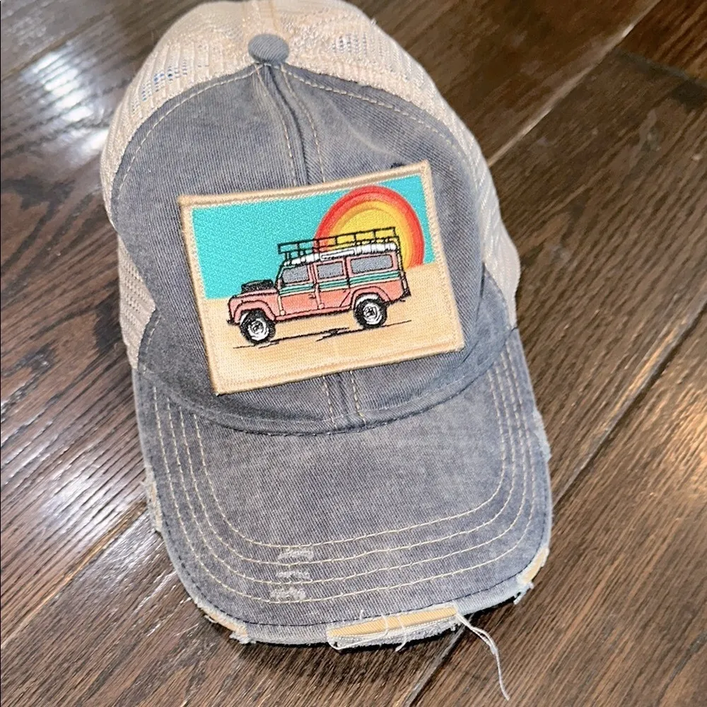 Judith March Vintage Style Trucker Hat with Embroidered Patch - Image 3