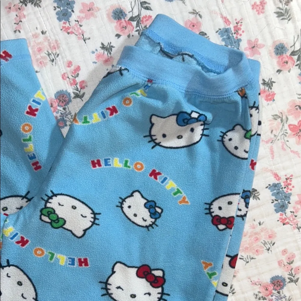 Hello Kitty Size S Fleece Blue Pajama Bottoms - Image 3
