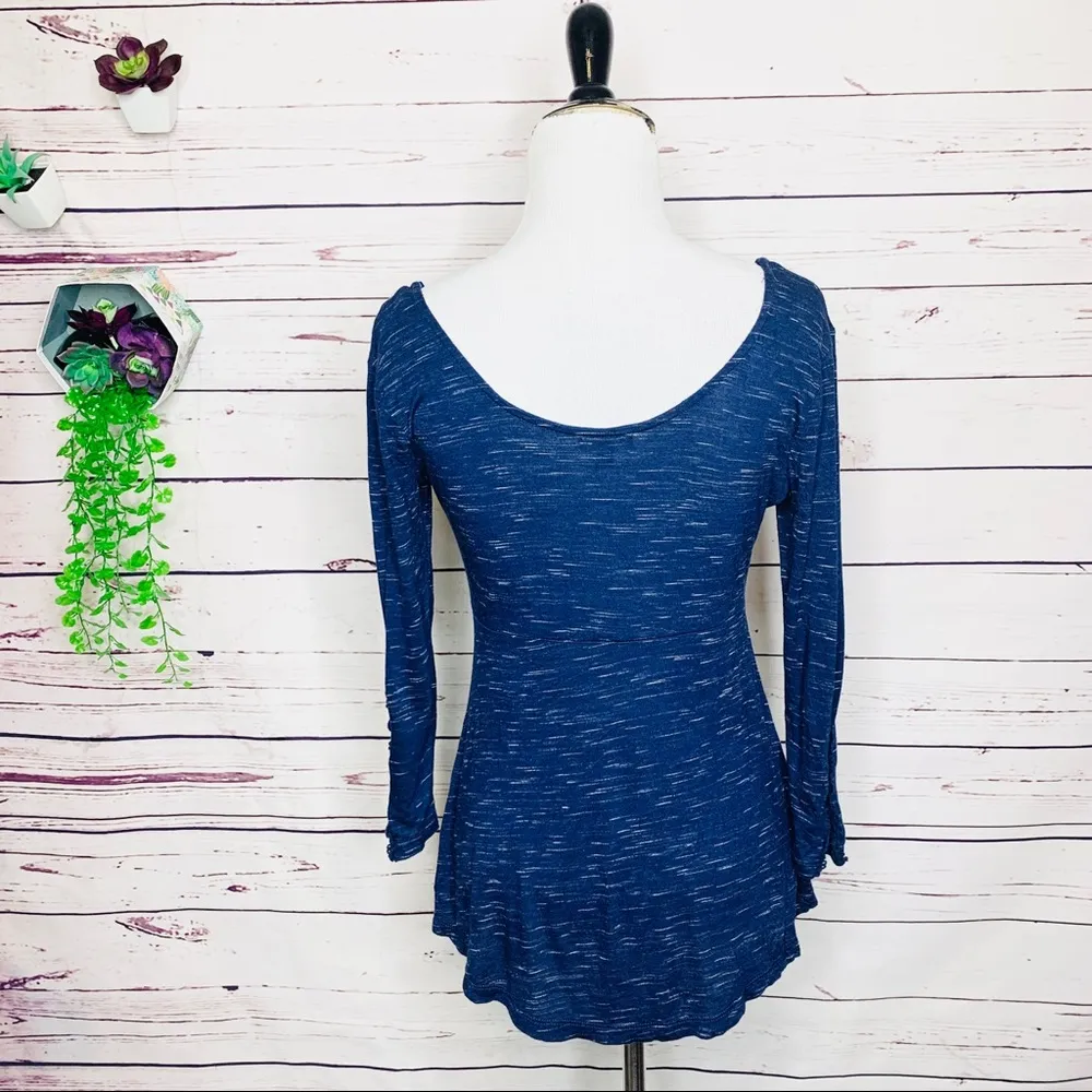 Lily Rose Dark Blue 3/4 Sleeve Scoop Neck Top Size XS - Image 8
