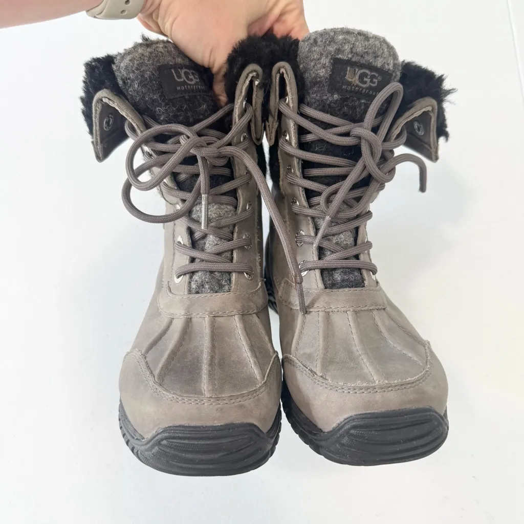 LIKE NEW UGG Adirondack II Waterproof Snow Boots – Women’s 5 Charcoal Gray - Image 3