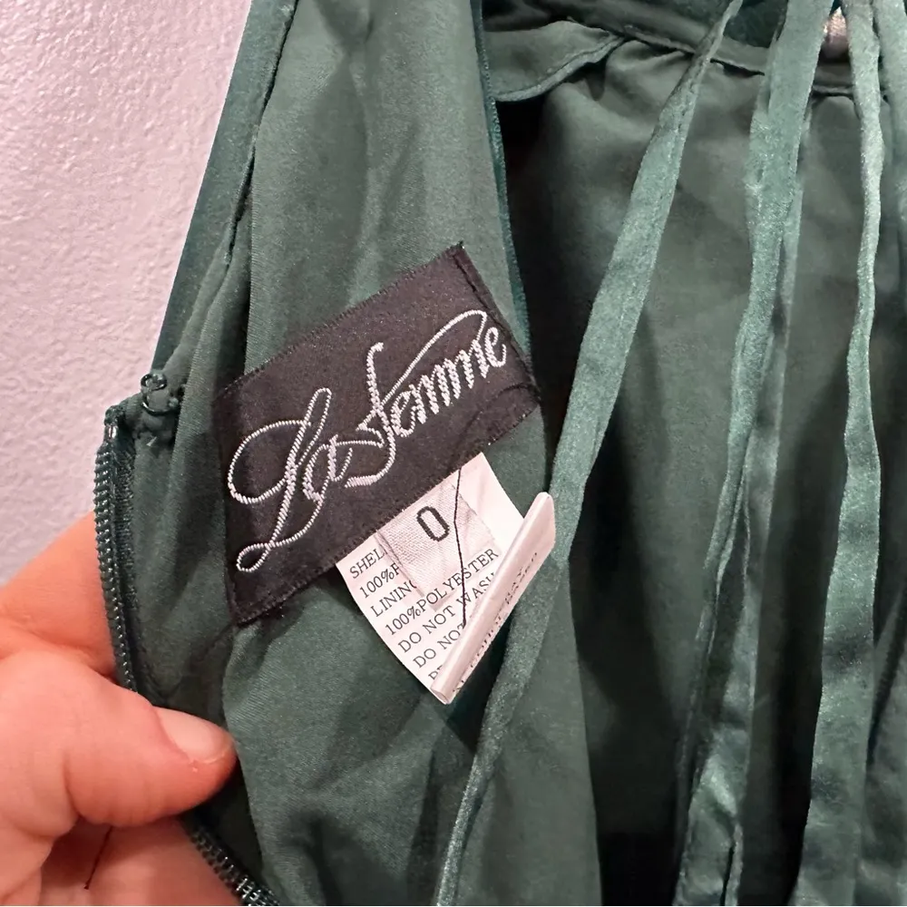 La Femme 29760 Emerald Green Strappy Back Gown 0 - Image 9