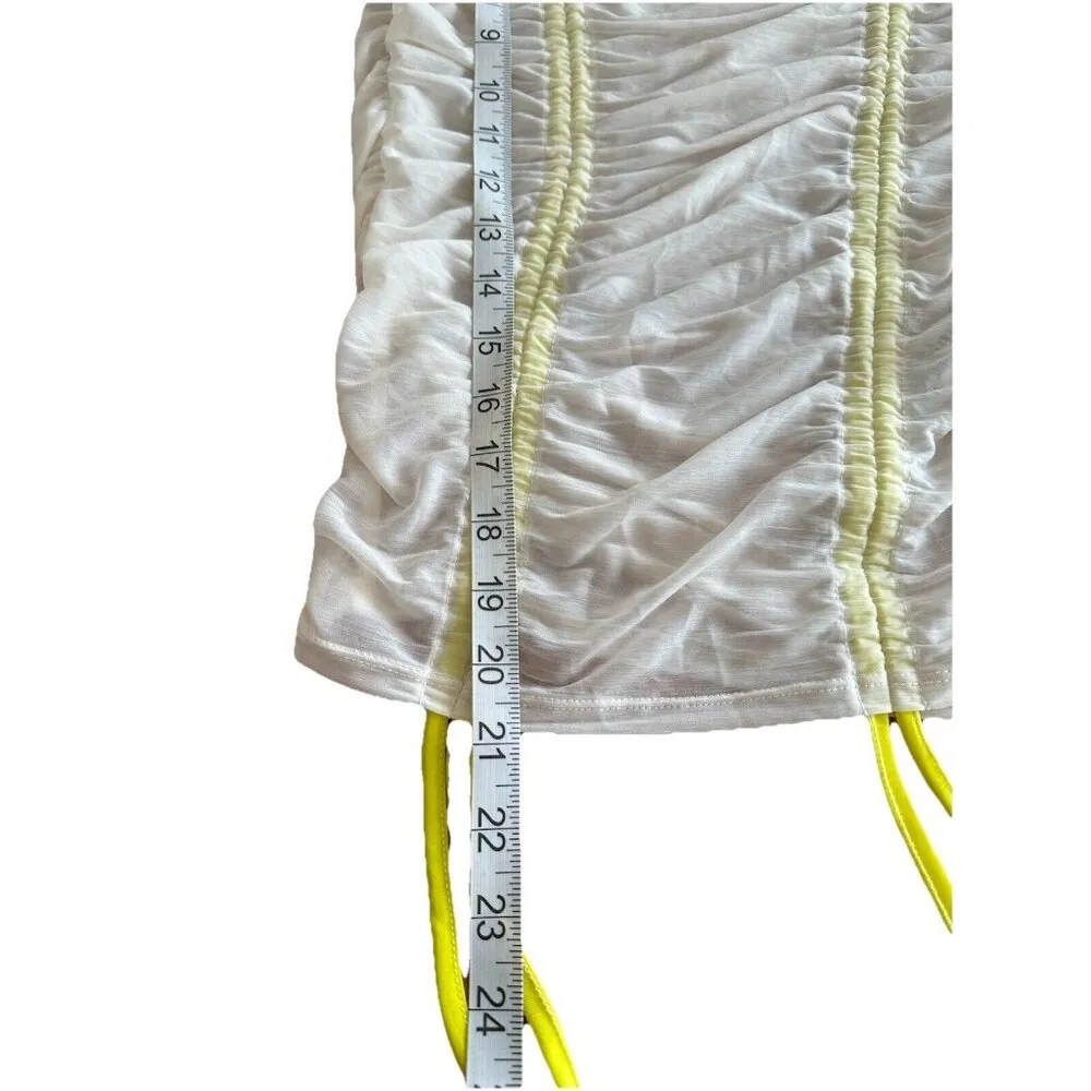 Top Shop y2k Grunge Mesh Top Tunic Off Shoulder  Ruched  Long Sleeve Sexy Sz 4-6 - Image 8