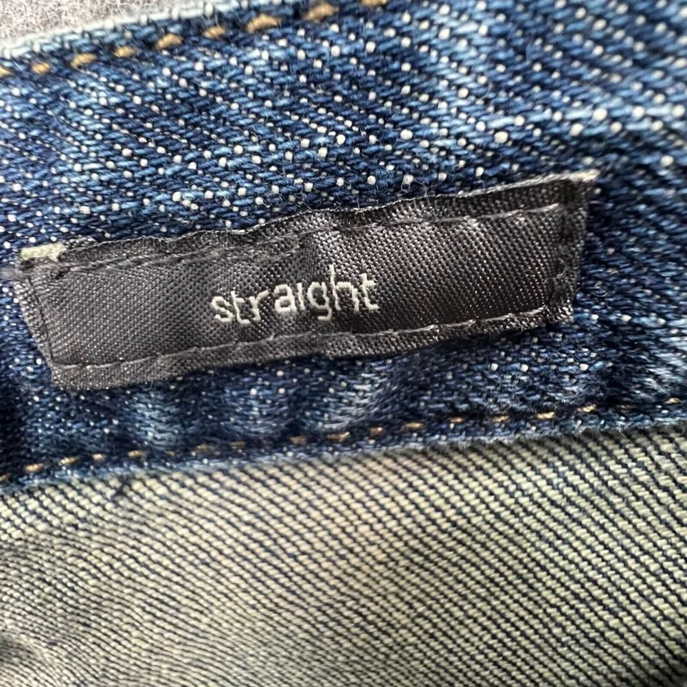 Liz Claiborne Jeans Women 8 Blue Cuffed Crop Mid Rise Straight Fit Denim Coastal - Image 12