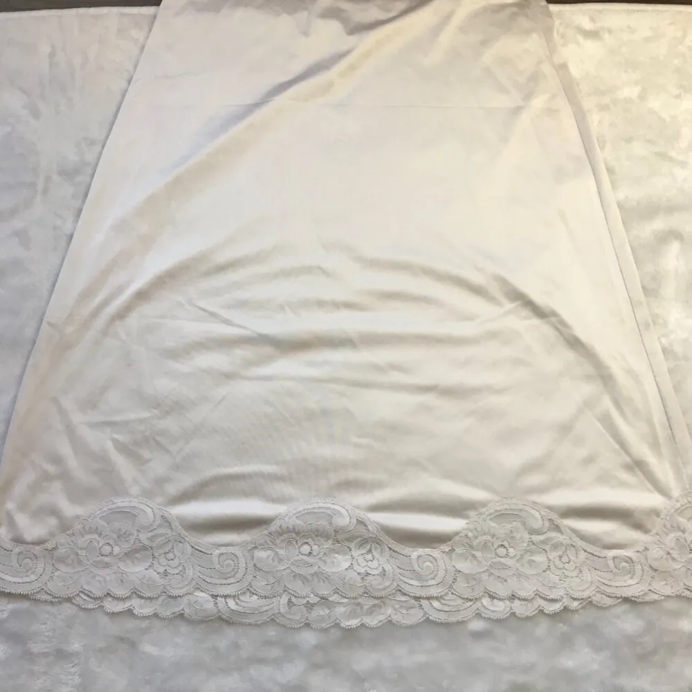 Vintage Vanity Fair Satin Slip Dress Womens Size 36 Lace Trim Nightgown USA MADE - Image 8