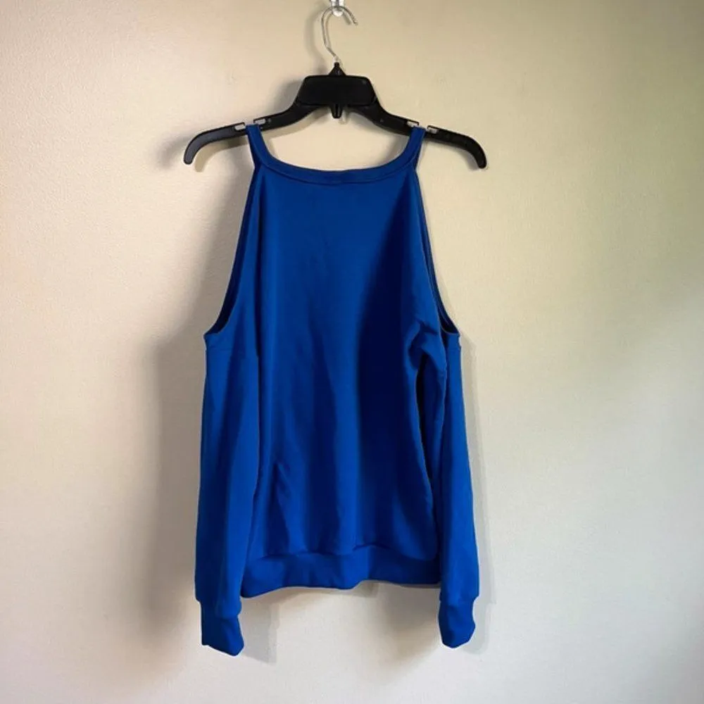 Sarin Mathews small blue cold shoulder sweater - Image 3