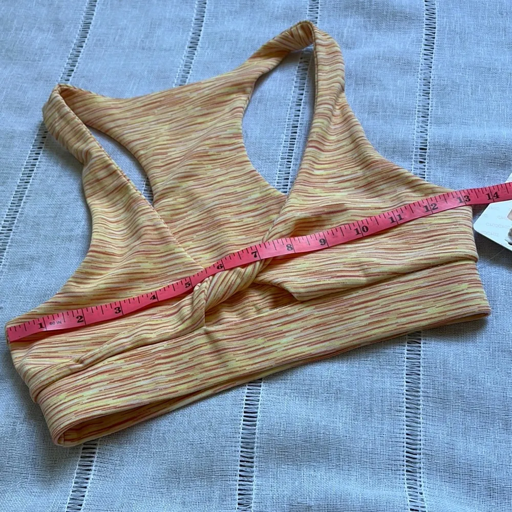 Shosho Orange Yellow Sports Bra with Racerback Design - Image 5
