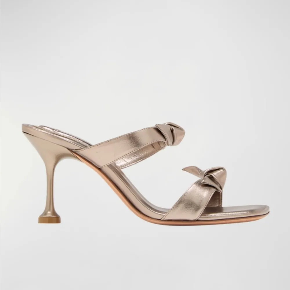 Alexandre Birman Clarita Leather Bow Two-Band Sandals Size 35 NEW w/DustBags - Image 3