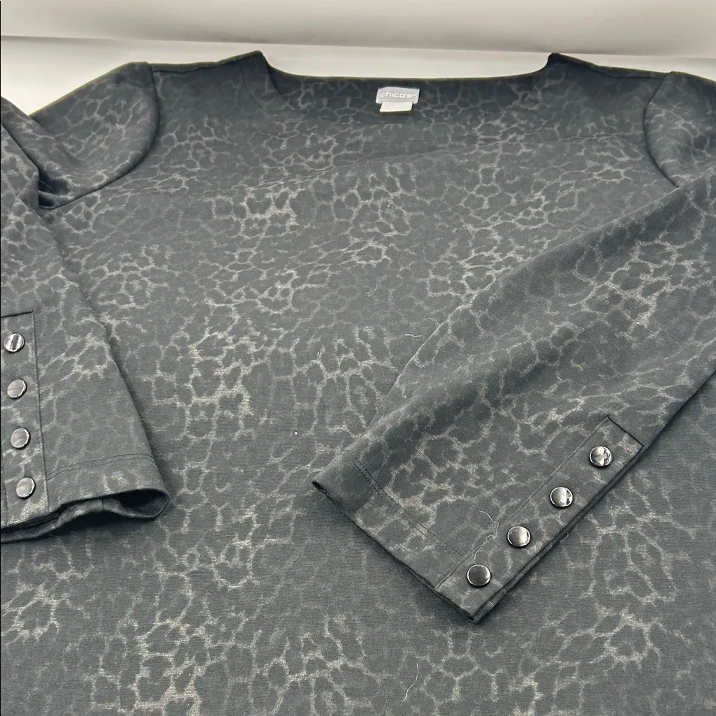 Chico's Charcoal Animal Print Sweater - Image 11