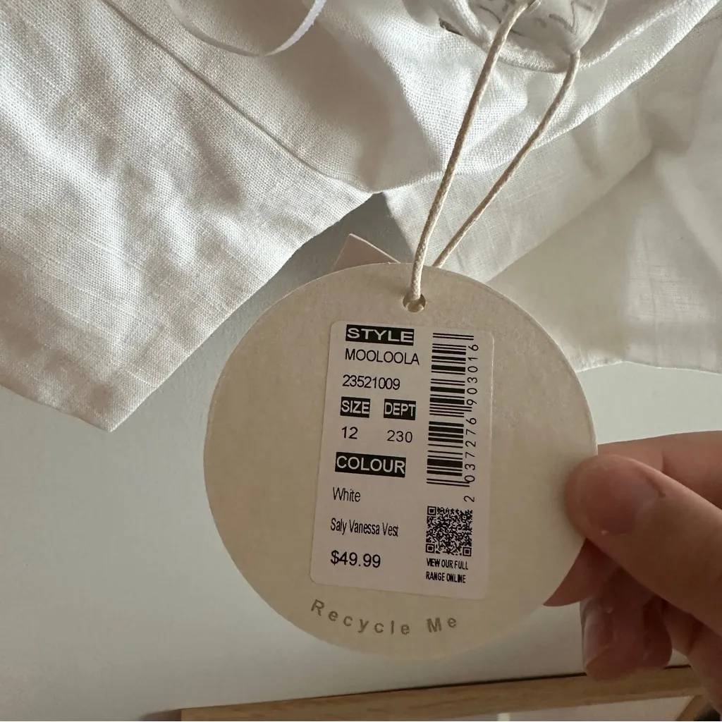 halter linen style vest White Size 8 - Image 3