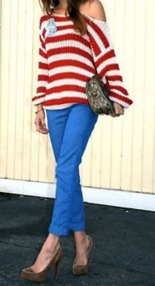 Stella McCartney Y2K low rise cerulean blue slim stretch ankle jeans, size 32 - Image 1