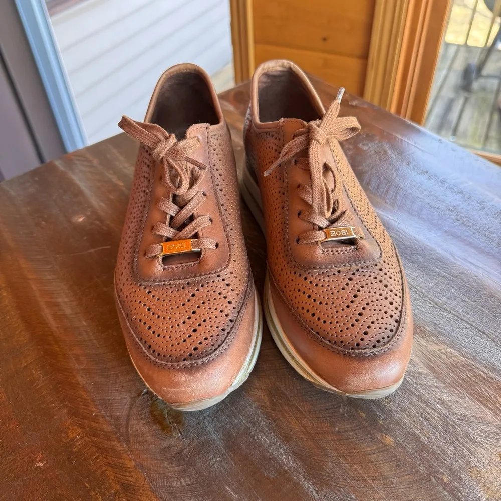 BOSI Brown Genuine Italian Leather Women’s Lace up Shoes sz 6 - Image 2