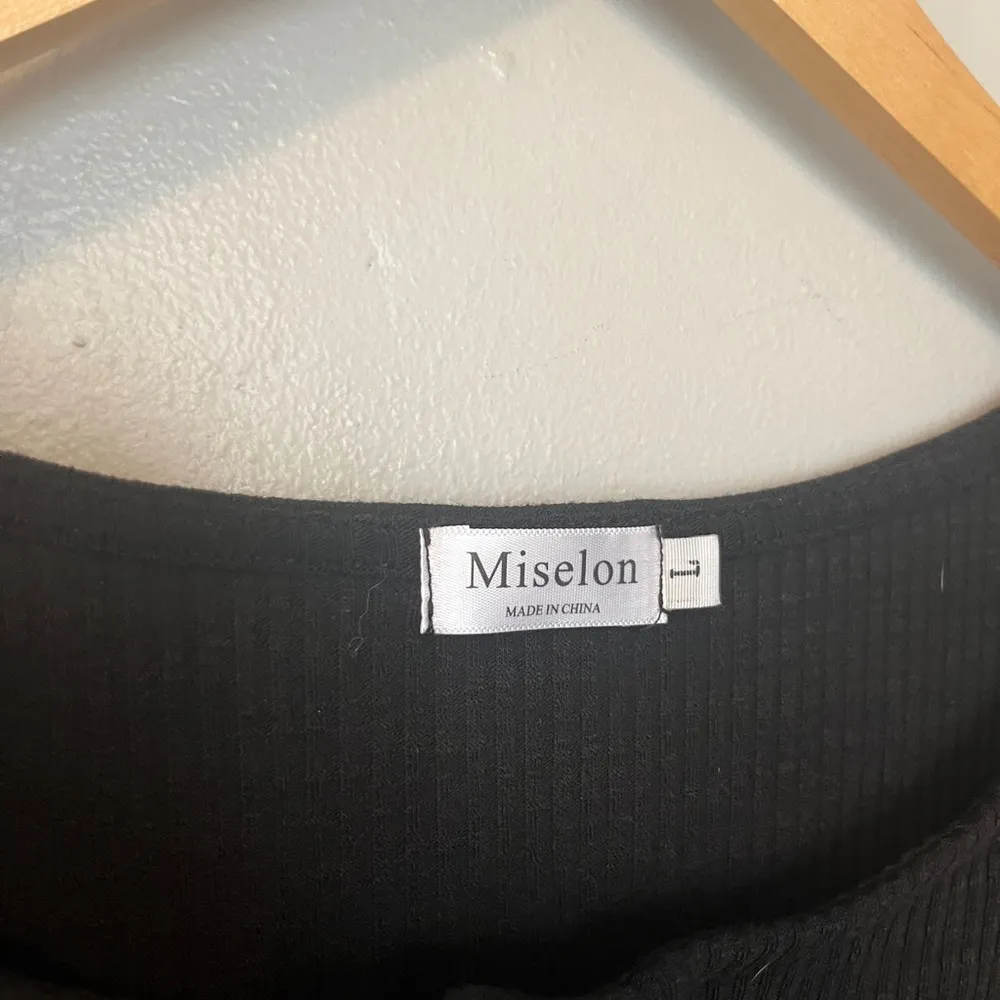 Vafful Womens V Neck Henley Shirts Long Sleeves Tunic Lace Tops Black Large - Image 6